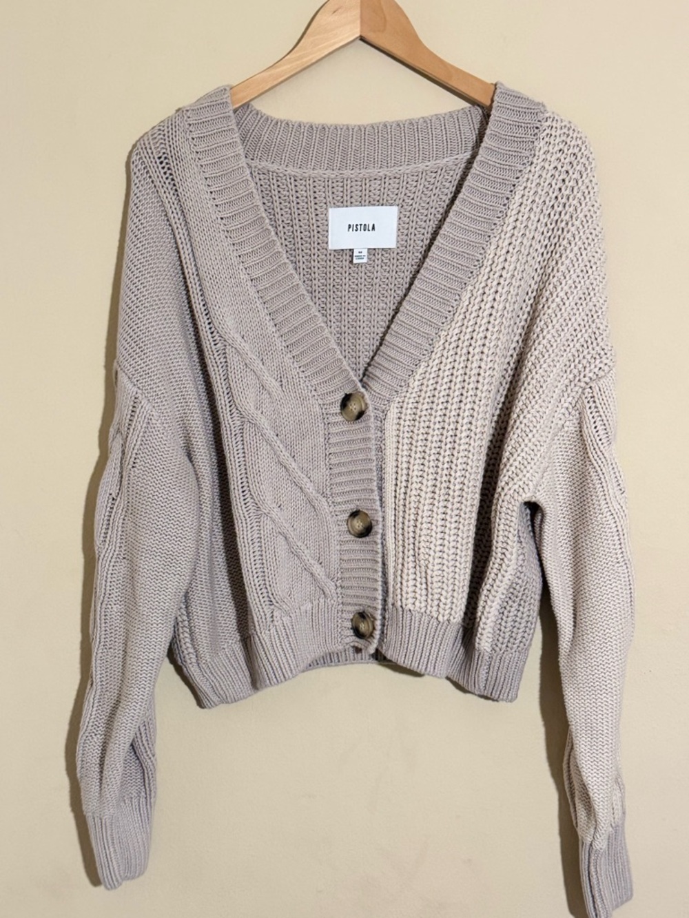 Pistola 100% Cotton Two-toned Chunky Knit Cardigan size M